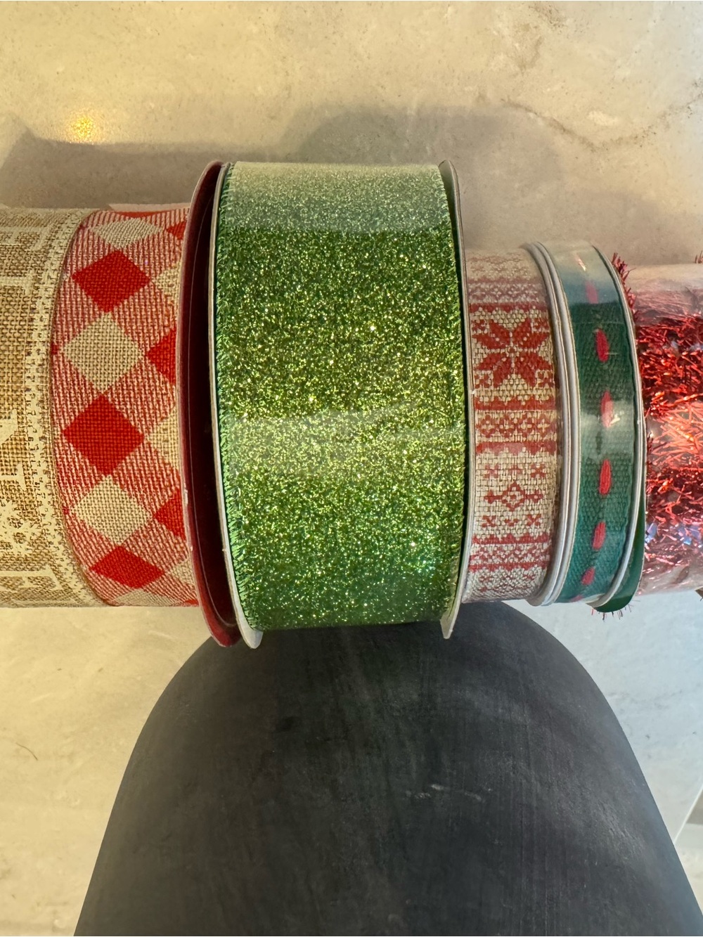 Holiday Ribbon Bundle - Red & Green Decorative Craft Ribbons - Picture 2 of 9